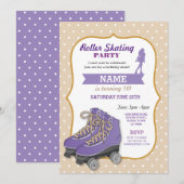 Rolschaatsen verjaardagsfeestje Roller Schaats Uit Kaart (Voorkant / Achterkant)