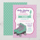 Rolschaatsen verjaardagsfeestje Roller Schaats Uit Kaart (Voorkant / Achterkant)