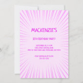 Rolschaatsen Verjaardagsfeestje Roze Kaart (Achterkant)