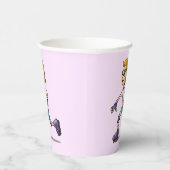 Rolschaatsen Verjaardagsfeestje Roze Papieren Bekers (Rechts)