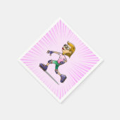 Rolschaatsen Verjaardagsfeestje Roze Servet (Hoek)