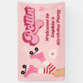 Rolschaatsen Verjaardagsfeestje Vinyl Banner (Verticaal)