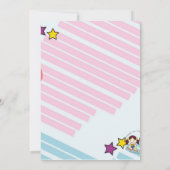 rolschaatsen verjaardagsfeestuitnodiging Neon Kaart (Achterkant)