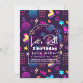 Rolschaatsen Verjaardagspatroon, gloed schaatsen p Kaart (Voorkant)