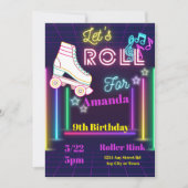 Rolschaatsen Verjaardagsuitnodiging, Schaats Party Kaart (Voorkant)