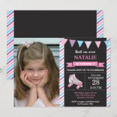 Rolschaatsen verjaardagsuitnodiging verjaardagsfee kaart (Voorkant / Achterkant)