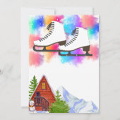 Rolschaatsen winterse waterverf Verjaardag Kaart (Achterkant)