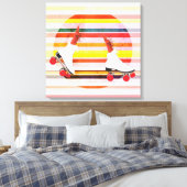 Rolschaatsers Garnalen & Strepen Wandkunst Canvas Afdruk (Insitu (Slaapkamer))