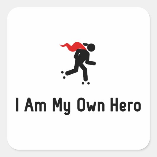 Rolschaatsheld Vierkante Sticker (Voorkant)