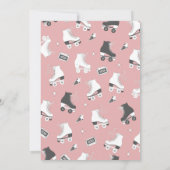 rolschaatspartij | Retro roze verjaardag Kaart (Achterkant)