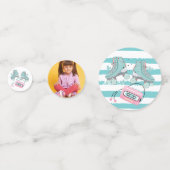 Rolschaatspastel foto gepersonaliseerde verjaardag confetti (Achterkanten)