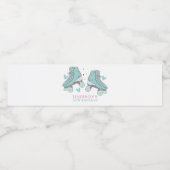 Rolschaatspastel gepersonaliseerd meisje verjaarda waterfles etiket (Enkel label)