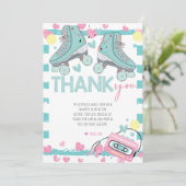 Rolschaatspastel Verjaardag Bedankkaart (Staand voorkant)