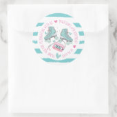 Rolschaatspastel Verjaardag Dank u Ronde Sticker (Tas)