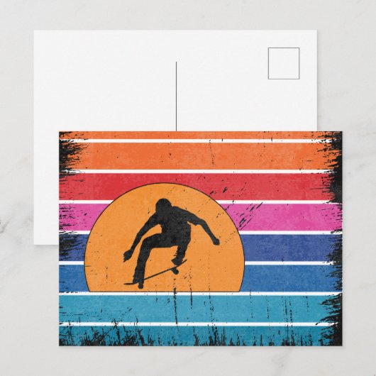  rolskateboarder briefkaart (Voorkant / Achterkant)