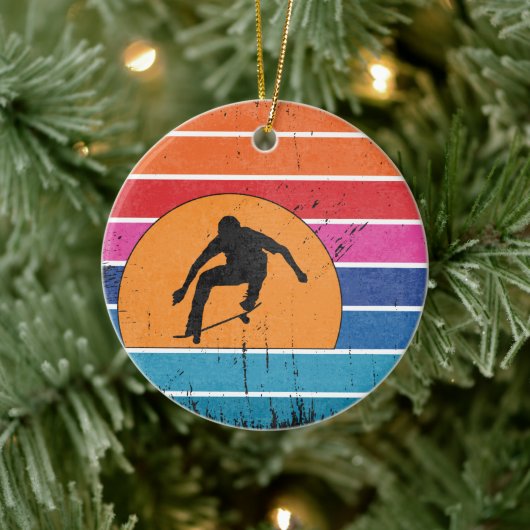 rolskateboarder keramisch ornament (Boom)