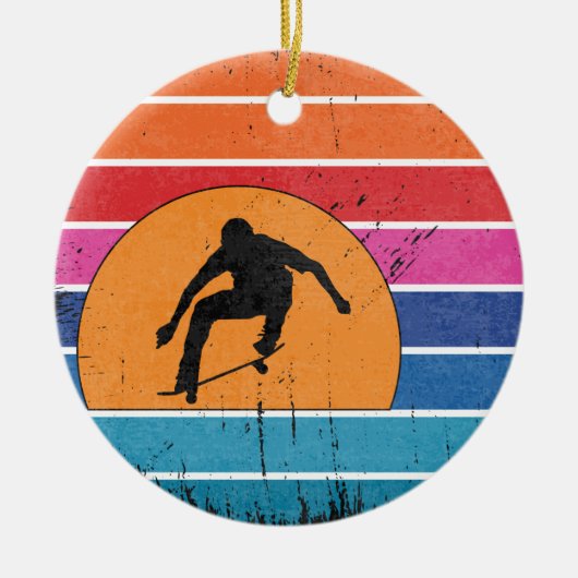  rolskateboarder keramisch ornament (Voorkant)