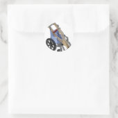 rolstoel081210 ronde sticker (Tas)