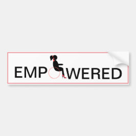 Rolstoel Empowered Woman Princess Pink Bumpersticker
