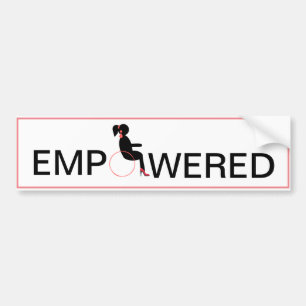 Rolstoel Empowered Woman Princess Pink Bumpersticker