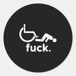 Rolstoel Humor Handicap Funny Meme - Rolstoel Ronde Sticker