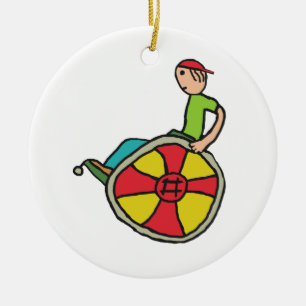 rolstoel keramisch ornament