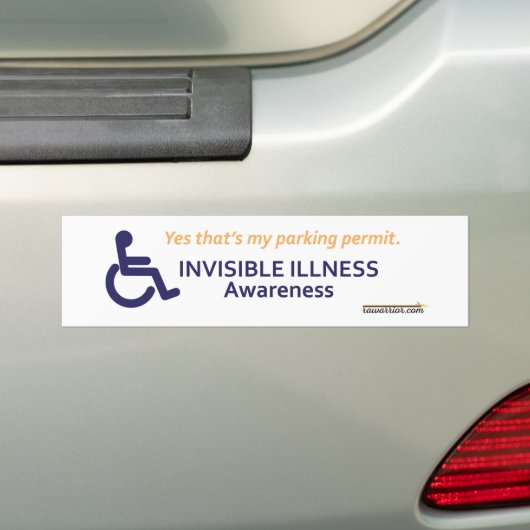 Rolstoel Onzichtbare ziekte Bumpersticker (Op auto)
