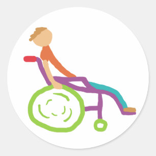 rolstoel ronde sticker