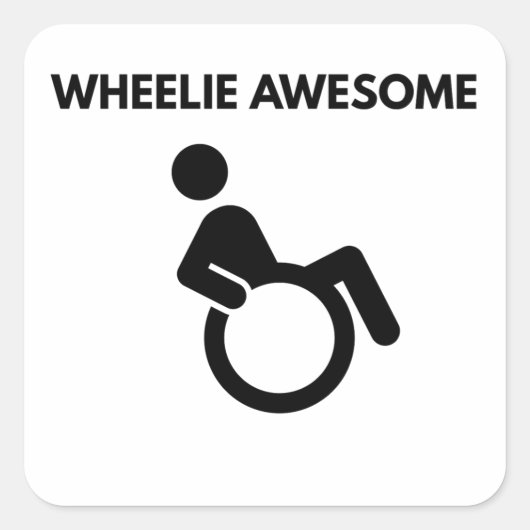 Rolstoel Super Rolstoel Vierkante Sticker (Voorkant)