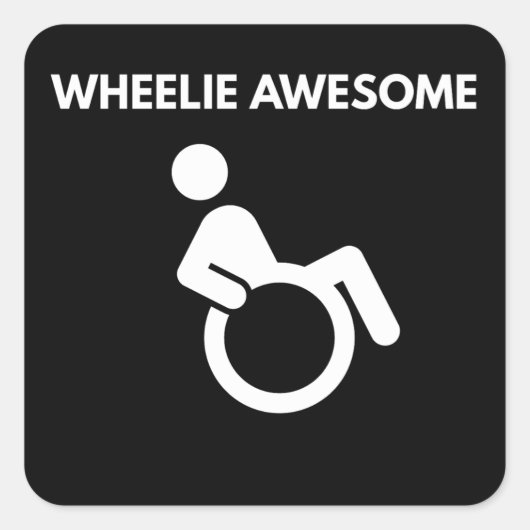 Rolstoel Super Rolstoel Vierkante Sticker (Voorkant)