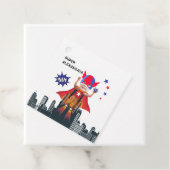 Rolstoel superheld Flying Hero Girl Birthday Bedankjes Labels (In situ)