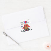 Rolstoel superheld Flying Hero Girl Birthday Vierkante Sticker (Envelop)