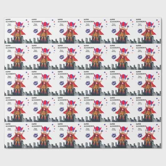 Rolstoel Superheld Foto💥 Flying Hero Verjaardag Cadeaupapier (Vlak)