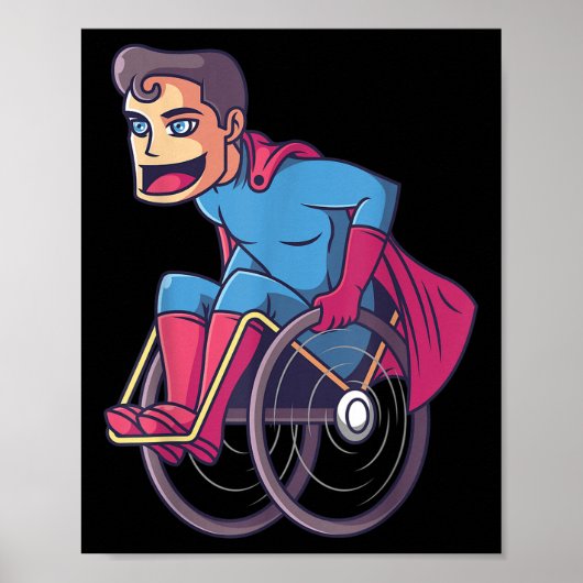 Rolstoel superheld I geamputeerde handicap Poster (Voorkant)