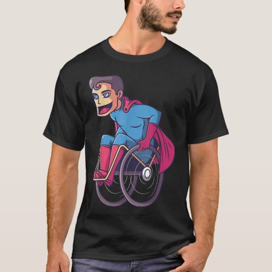 Rolstoel superheld I geamputeerde handicap T-shirt (Voorkant)