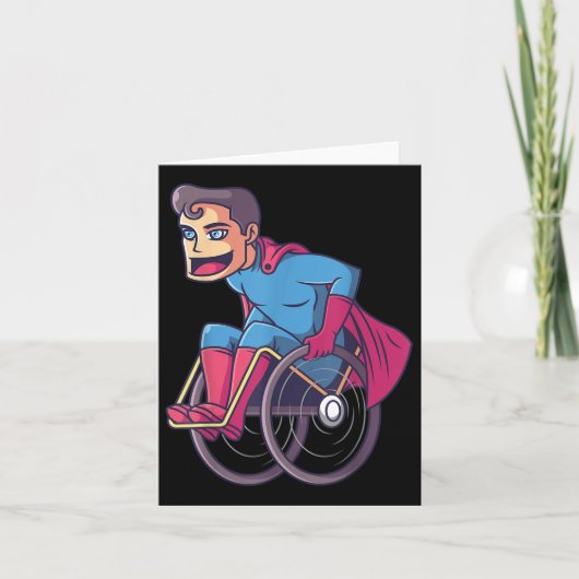 Rolstoel Superheld Ik Ampute Mens Handicaps Kaart (Voorkant)
