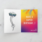 Rolstoel superheld meisje Flying Hero Birthday Kaart (Binnen)