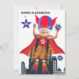 Rolstoel Superheld Meisje 💥 Flying Hero Verjaarda Kaart