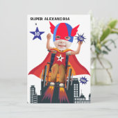 Rolstoel Superheld Meisje 💥 Flying Hero Verjaarda Kaart (Staand voorkant)