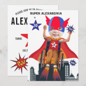 Rolstoel Superheld Meisje 💥 Flying Hero Verjaarda Kaart (Voorkant / Achterkant)