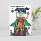 Rolstoel Superheld Meisje 💥 Flying Hero Verjaarda Kaart (Staand voorkant)