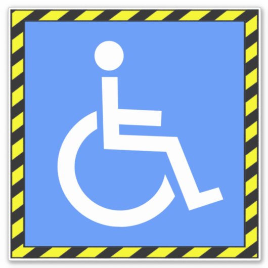 Rolstoel toegankelijk - Blauwe handicap Sticker (Voorkant)