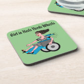 Rolstoelaar Redhead voor tekstbagage aanpassen Bier Onderzetter (Linkerzijde)