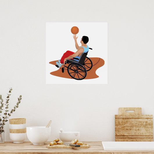 rolstoelbasketbal poster (Keuken)