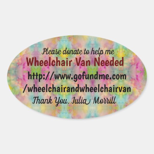 Rolstoelbestelwagen nodig ovale sticker (Voorkant)