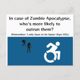 Rolstoelgebruiker ontsnapt in Zombie Apocalypse Briefkaart