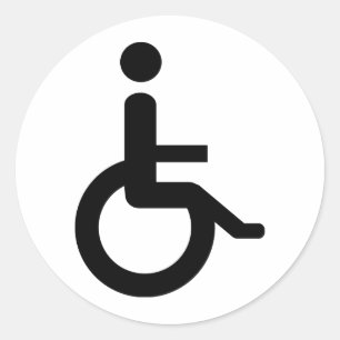 rolstoelgebruiker ronde sticker