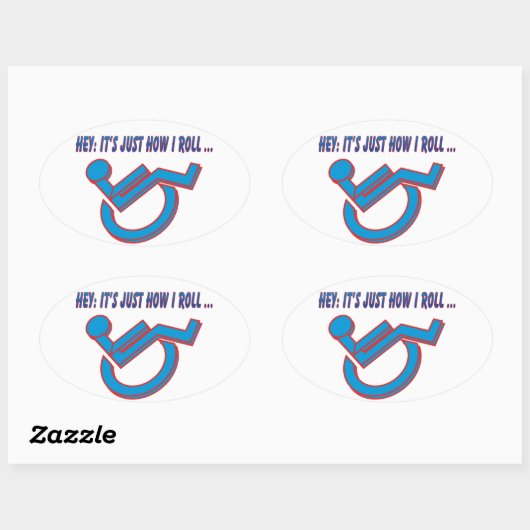 Rolstoelhouding! Ovale Sticker (Vel)