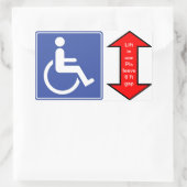 "Rolstoellift in gebruik" Rechthoekige Sticker (Tas)