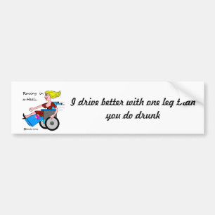 rolstoelmeisje in Hiel-amusement Bumpersticker